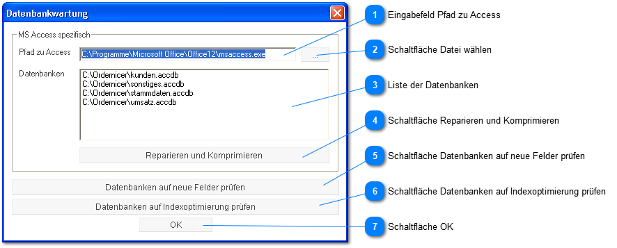 Fenster Datenbankwartung