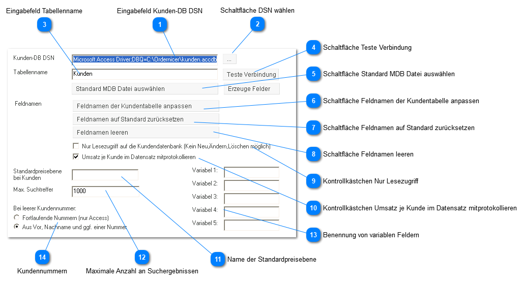Fenster Einstellungen Kunden