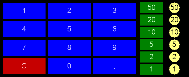3. Schaltflächen zur Betragseingabe