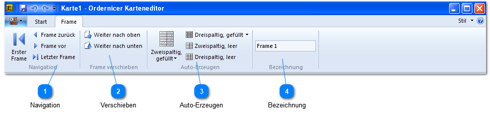 Werkzeugleiste Frame