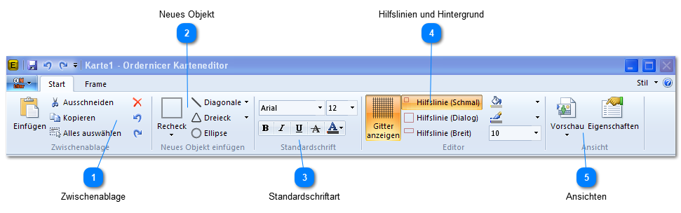 Werkzeugleiste Start